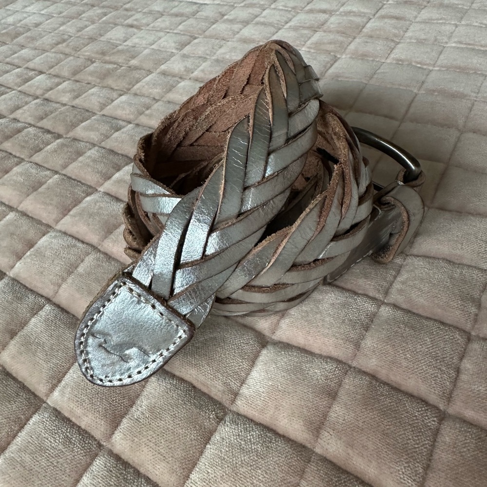 Hollister silver leather belt